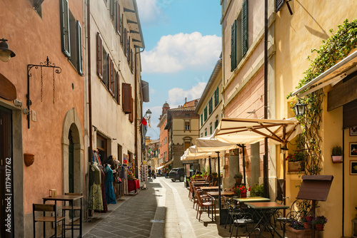 Obraz na płótnie Beautiful street view in Castiglione del Lago, Perugia, Umbria, Italy w salonie
