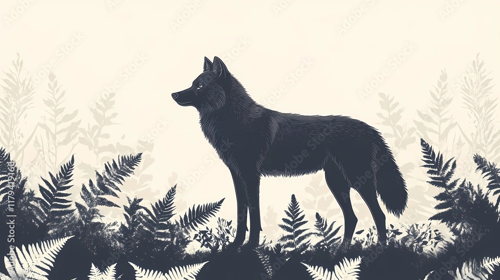 Lone wolf , creating a tranquil nature-inspired background, style book illustration
Lone wolf , creating a tranquil nature-inspired background, style book illustration