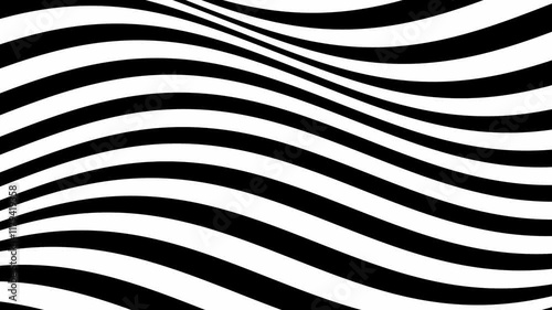 Motion background with moving black and white wave lines (1920x1080 30fps 12s).