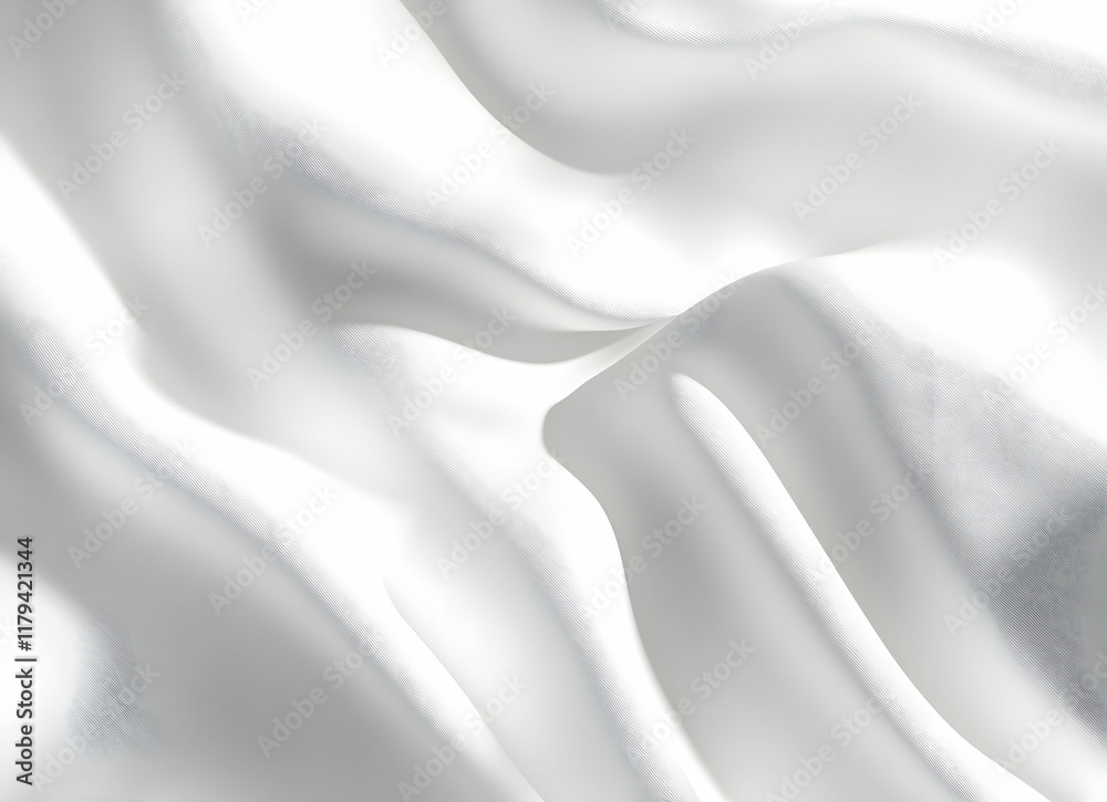 Fototapeta premium White Silk Fabric Waves Flowing Drapery Abstract Texture Background