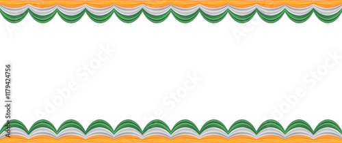 National Indian flag ribbon. Curly ribbon on white background. Vector illustration.

