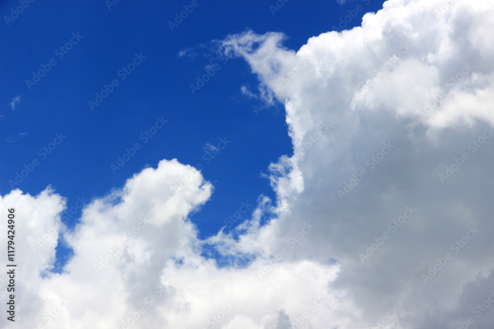 Fototapeta premium Blue sky with clouds background. It's beautiful and natural.