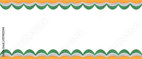 National Indian flag ribbon. Curly ribbon on white background. Vector illustration.
