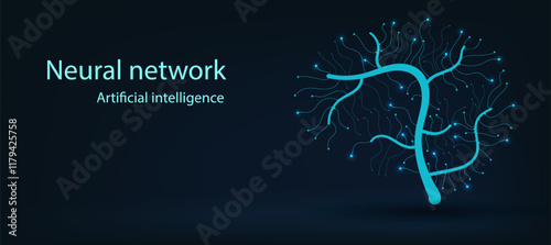 AI technology background, neural network concept wallpaper for business or presentations EPS 10