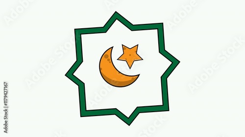 The Crescent and Star's Radiance deal for an animation series or a collection of icons representing Ramadan