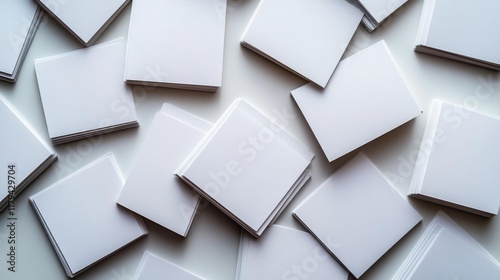 Wallpaper Mural Stack of Index Cards on White Background. Generative AI Torontodigital.ca