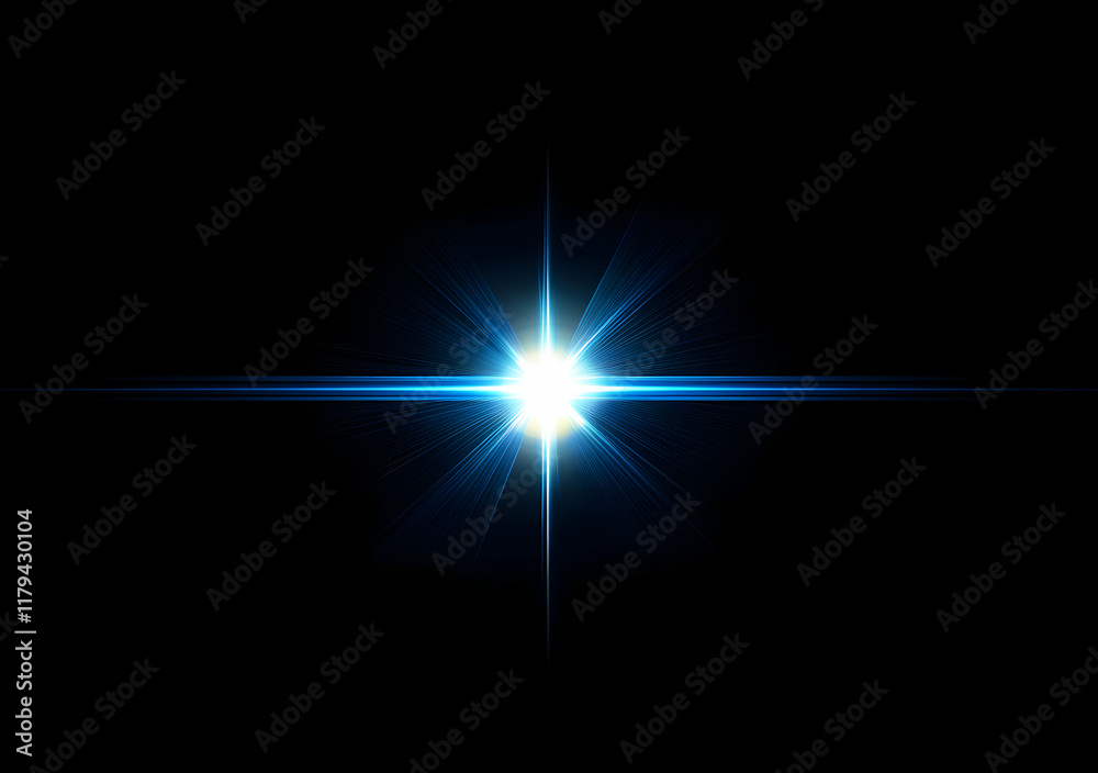 Radiant Blue Light Burst with Star Effect in Black Background Darkness Radiant Blue Light Burst with Star Effect in Black Background Darkness
