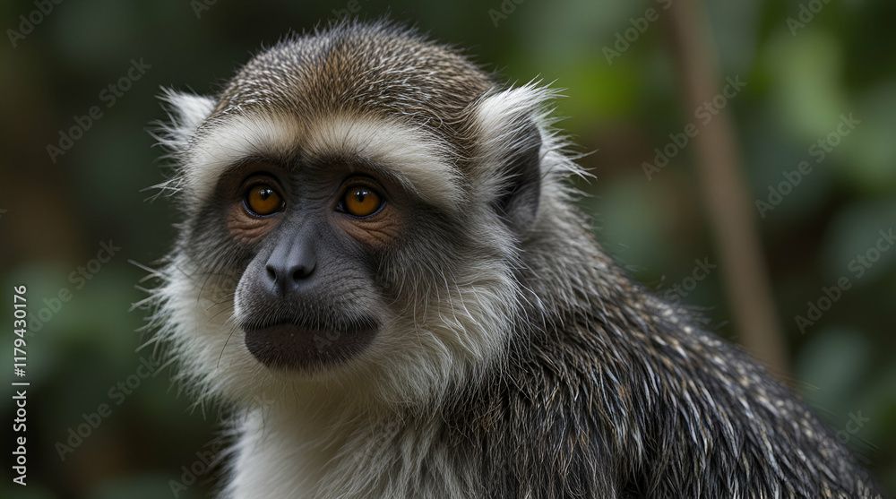 Naklejka premium Wolf's Mona Monkey,generative.ai