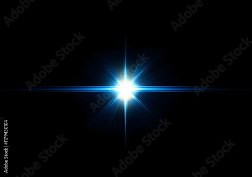 Wallpaper Mural Radiant Blue Light Burst with Star Effect in Black Background Darkness Torontodigital.ca