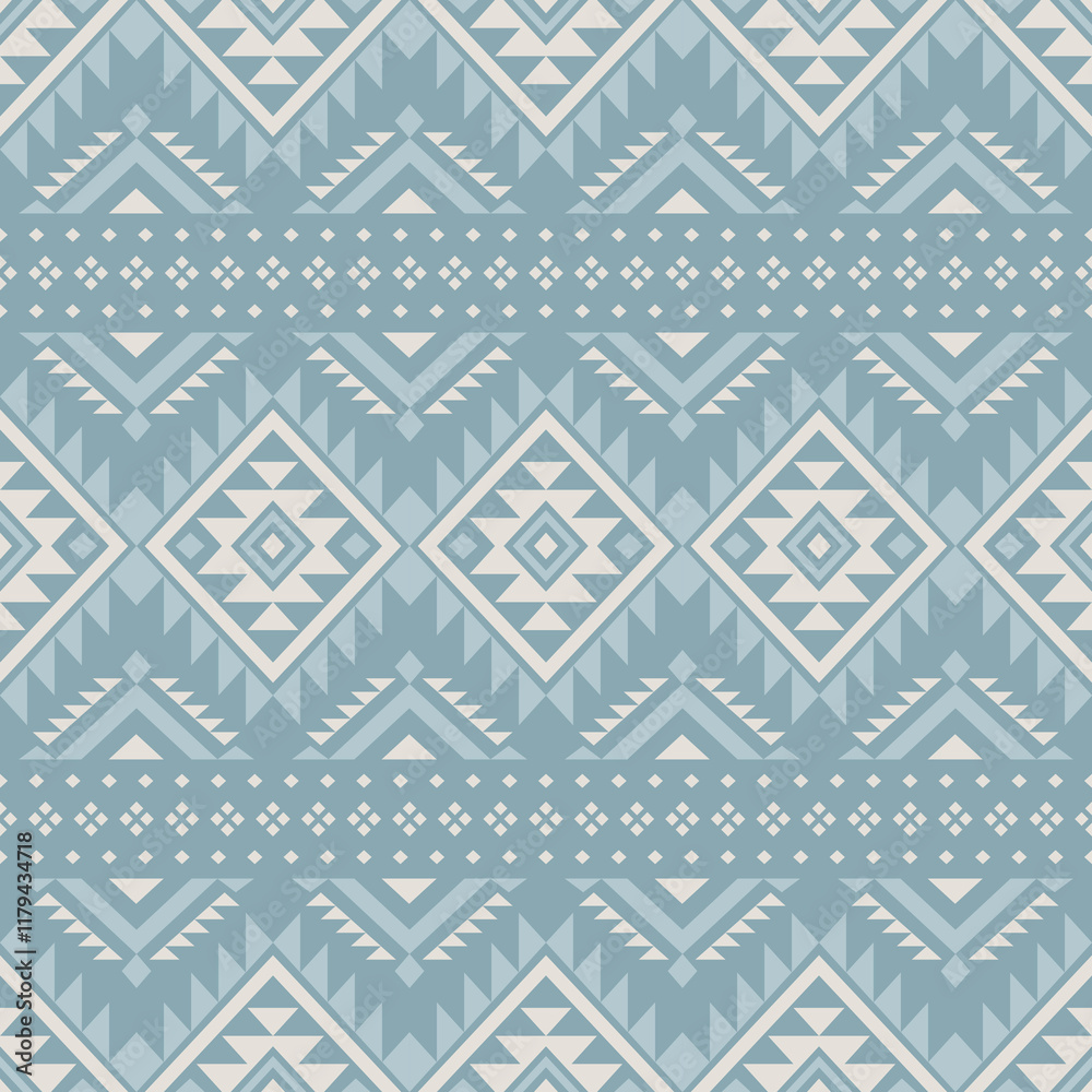 Obraz premium Southwest Aztec geometric Native American Mexican Navajo tribal ethnic boho indian texture ornament seamless pattern fabric colorful design vector for woven textile printing blanket rug carpet fashion