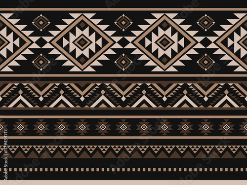 Southwest Aztec geometric Native American Mexican Navajo tribal ethnic boho indian texture ornament seamless pattern fabric colorful design vector for woven textile printing blanket rug carpet fashion