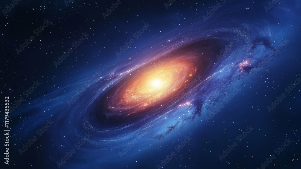 Obraz premium Captivating Spiral Galaxy Swirling with Starry Beauty and Celestial Wonders in the Vastness of the Universe