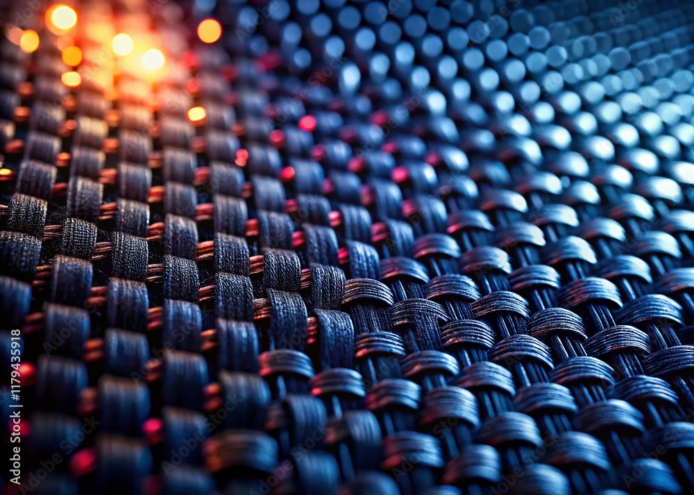 Fototapeta premium Deep Focus Black Woven Fabric Texture - High-Resolution Stock Photo