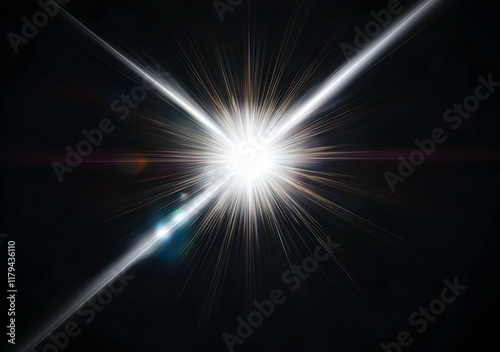 Radiant Starburst Light in Dark Space Resonating with Cosmic Energy and Illumination
