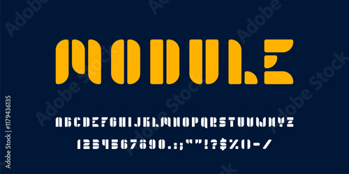 Modern kids font and abstract playful type for child typeface, vector English alphabet. Bold font of soft rounded module letters and number for kids text letters or child typography ABC typeface
