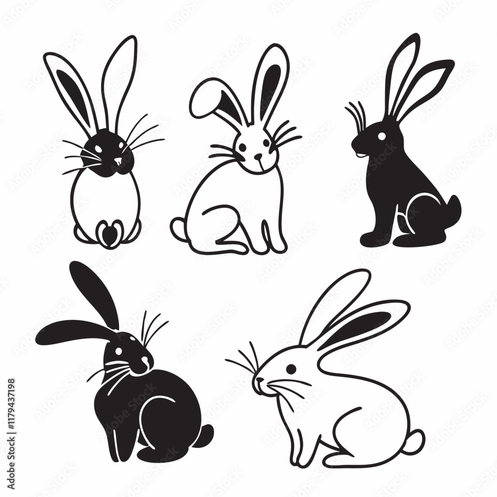 Obraz premium set of easter rabbits