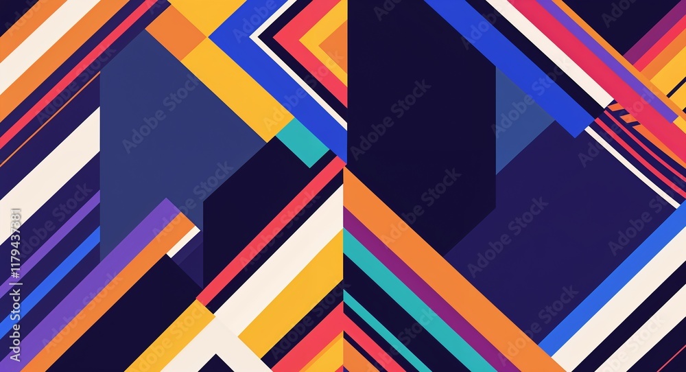 Striped geometric patterns background or illustration in bold colors Striped geometric patterns background or illustration in bold colors
