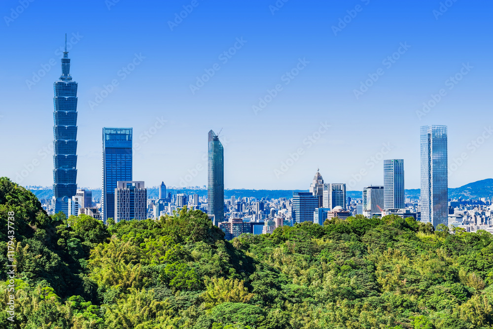 台北101と信義新都心の高層ビル
