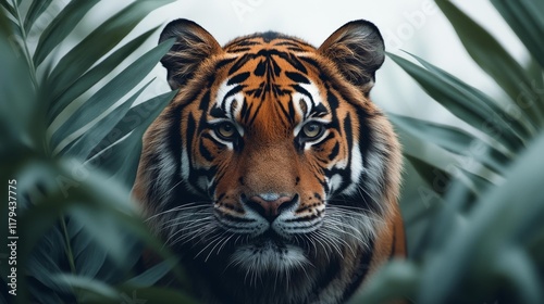 Close-Up of a Bengal Tiger in a Jungle. Generative AI photo