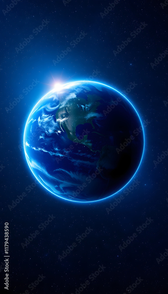 Obraz premium PNG Blue planet earth space astronomy universe, with white tones