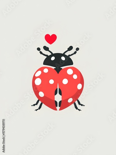 Ladybug heart vector image white background