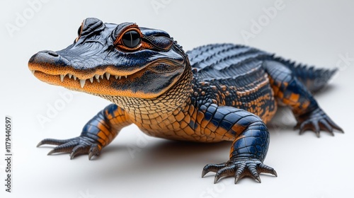 Colorful Crocodile Isolated on White Background. Generative AI photo