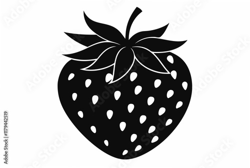 strawberry  silhouette vector illustration white background