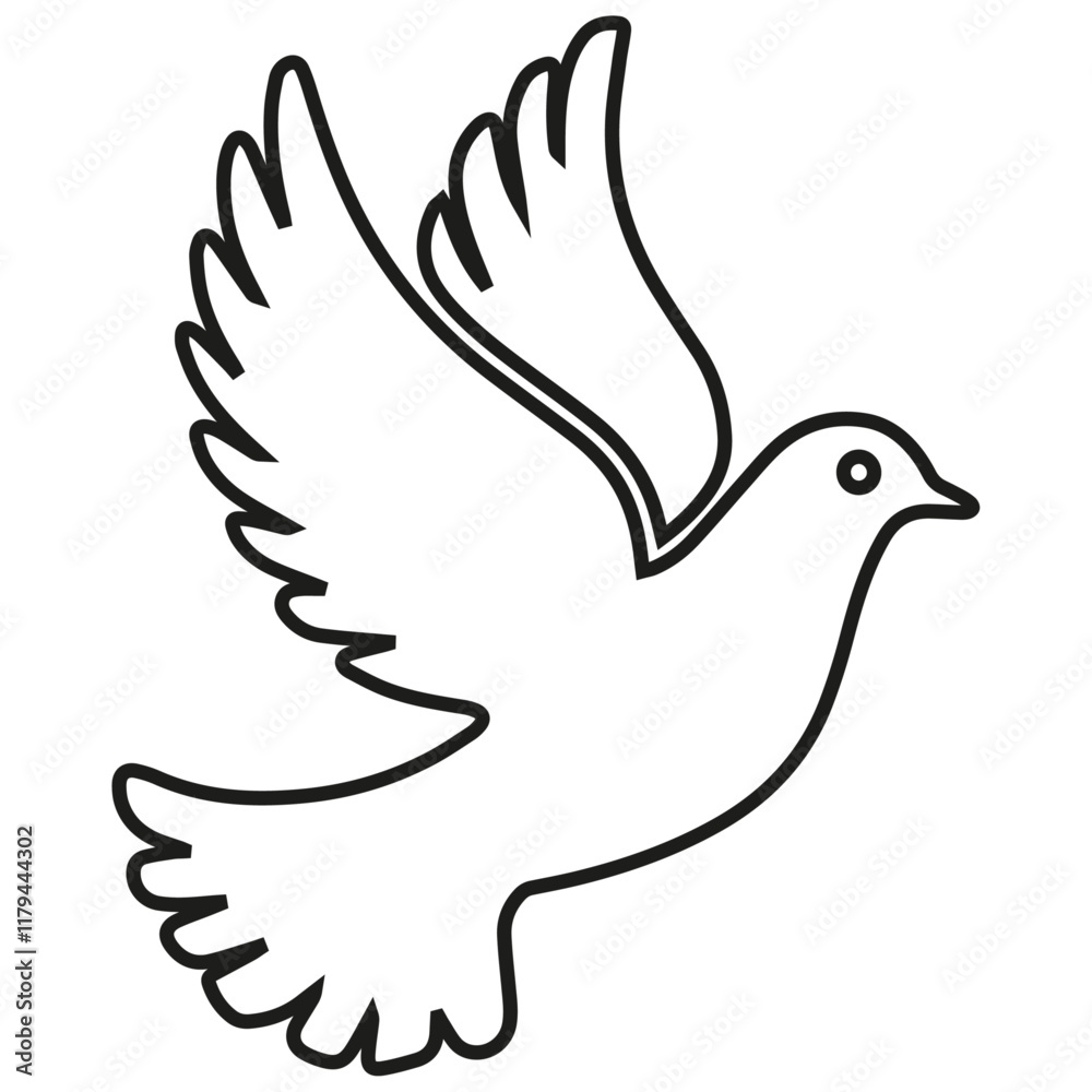 Obraz premium Dove outline icon vector design.