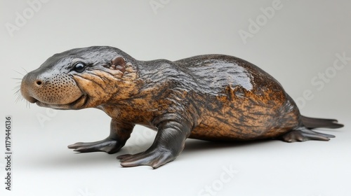 Unique Platypus on a White Background. Generative AI photo