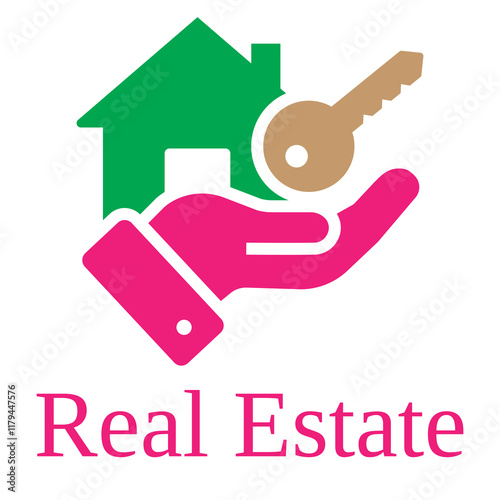 A real estate logo with three elements represents a balance of simplicity, versatility, and symbolism. This type of logo often uses a trio of key design components to convey stability, connection, and