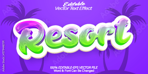 Resort Vector Text Effect Editable Alphabet Beach Tropical Ocean Sun