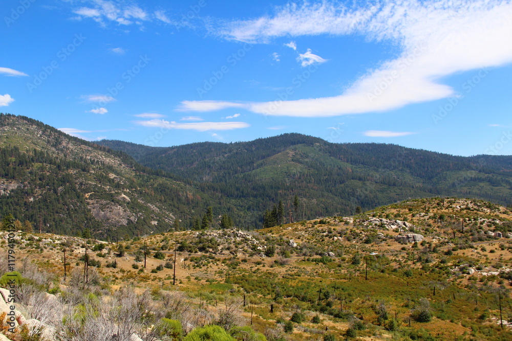 Fototapeta premium Picturesque valley framed by gentle hilltops