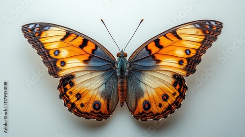 Vivid Butterfly on White Background. Generative AI photo