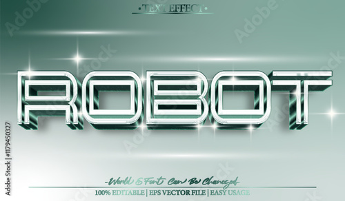 Robot Vector Text Effect Editable Alphabet Gray Tech Cyborg Futuristic ai