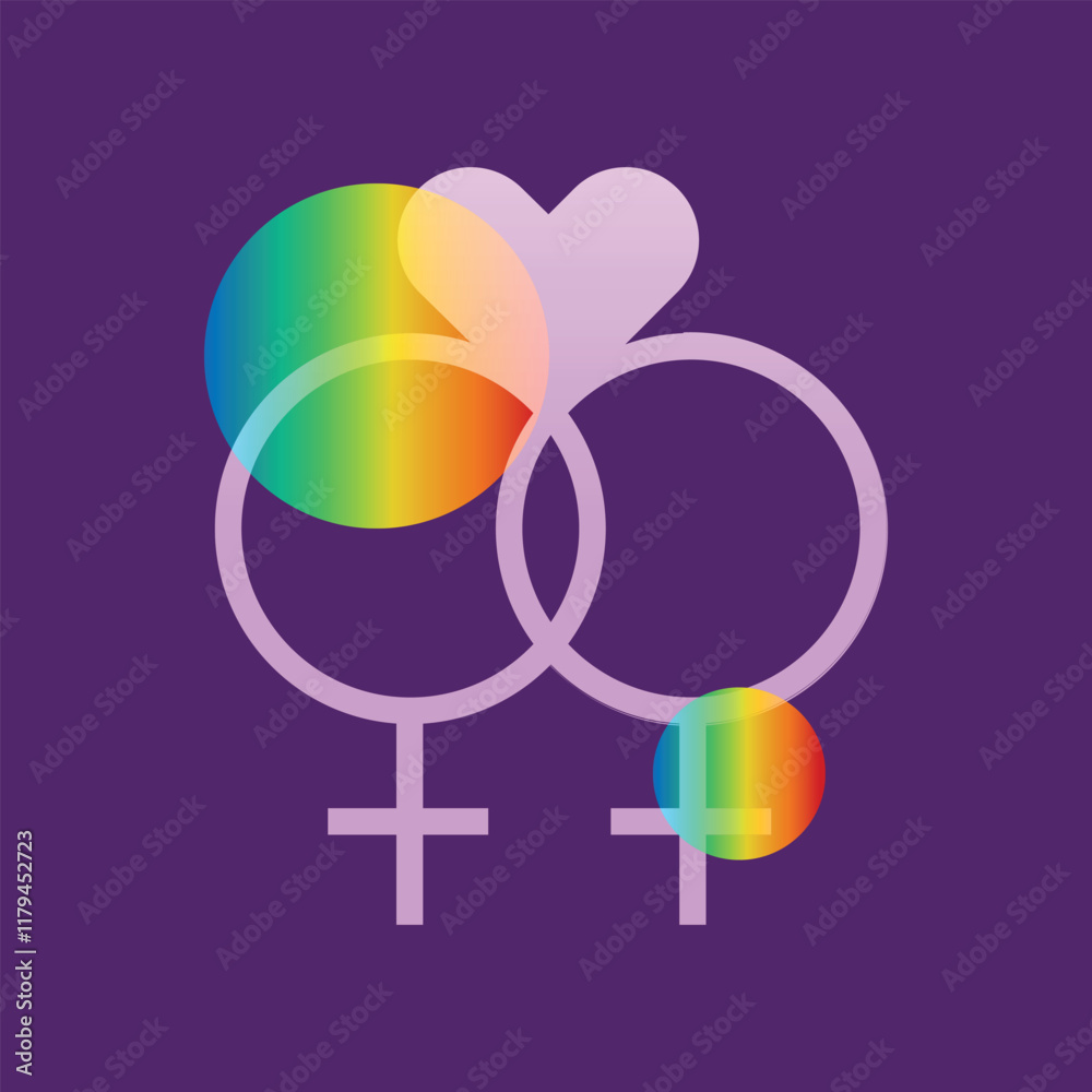 Lesbian glassmorphism illustration. Lesbian glassmorphism illustration.