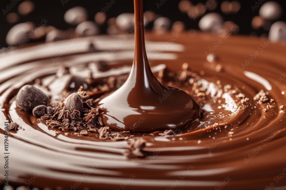 Obraz premium Melted chocolate, glossy brown, color of the year, mocha mousse