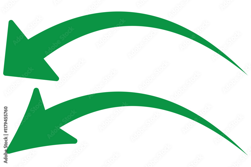 Curved arrow icon vector. Arrow pointer icon sign symbol in trendy flat style. Curved arrow icon vector. Arrow pointer icon sign symbol in trendy flat style.