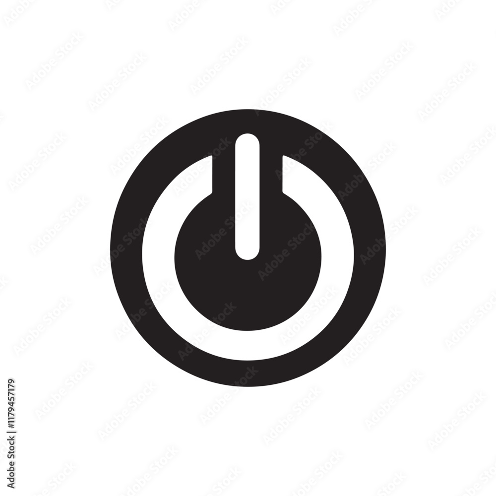 Circular power button vector icon Circular power button vector icon