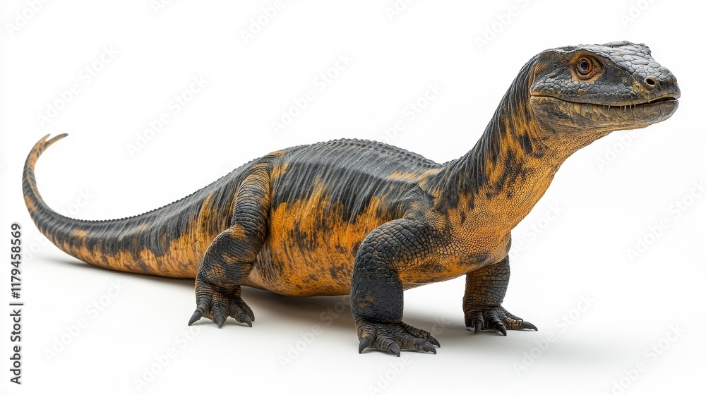 Obraz premium Tanystropheus reptile on a white background. Generative AI