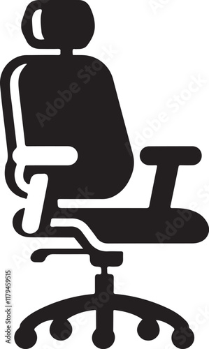 Modern vector office chair icon. Silhouette symbol isolated on white background