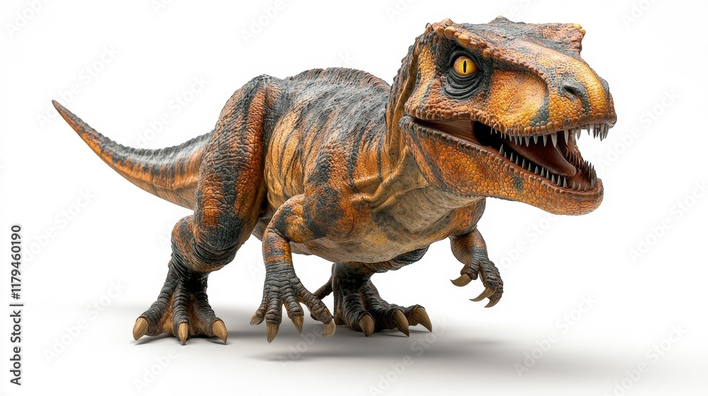 Fototapeta premium Giganotosaurus Dinosaur on a White Background. Generative AI