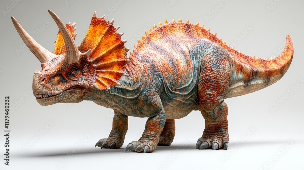 Styracosaurus Dinosaur Isolated on White. Generative AI Styracosaurus Dinosaur Isolated on White. Generative AI