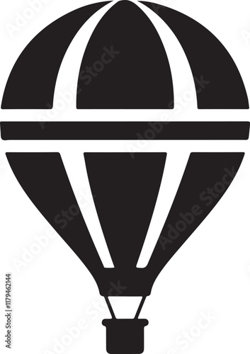 vector illustration Hot Air Balloon silhouette style icon