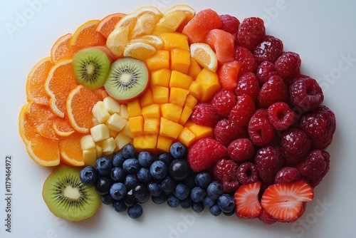 Wallpaper Mural creative health food concept showing anatomical brain made from fresh colorful fruits promoting mental wellness and nutrition Torontodigital.ca