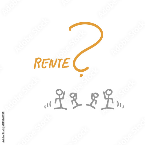 Rente Grafik Skizze Text Fragezeichen