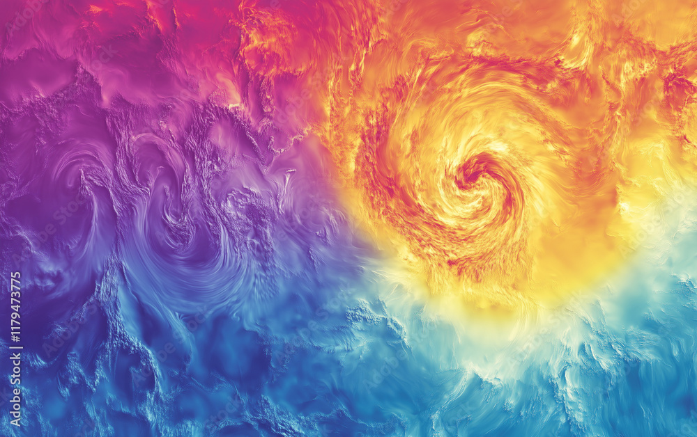 Fototapeta premium Vibrant Abstract Swirls of Colorful Clouds and Cosmic Energy