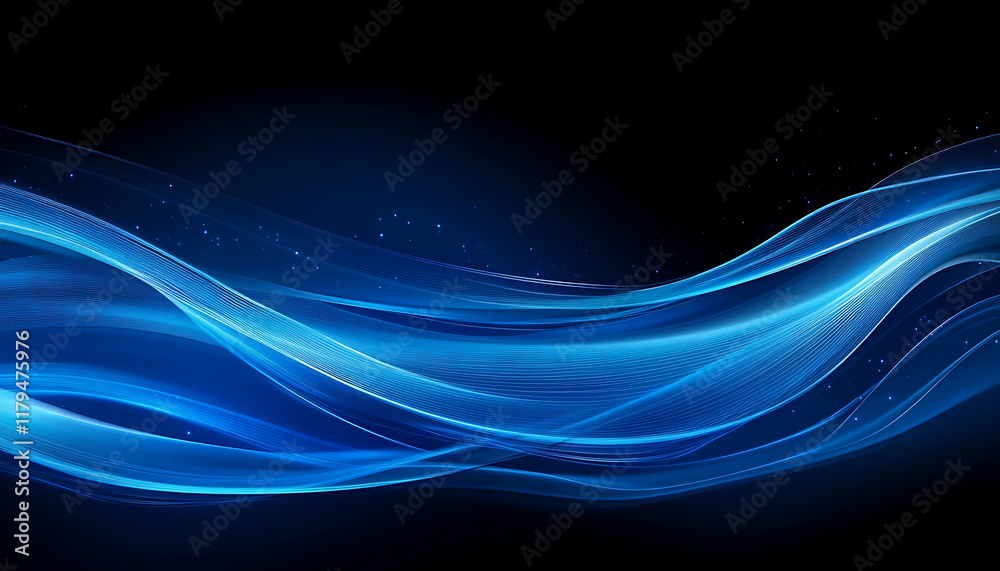 Naklejka premium Abstract dark blue swoosh background with elegant waves