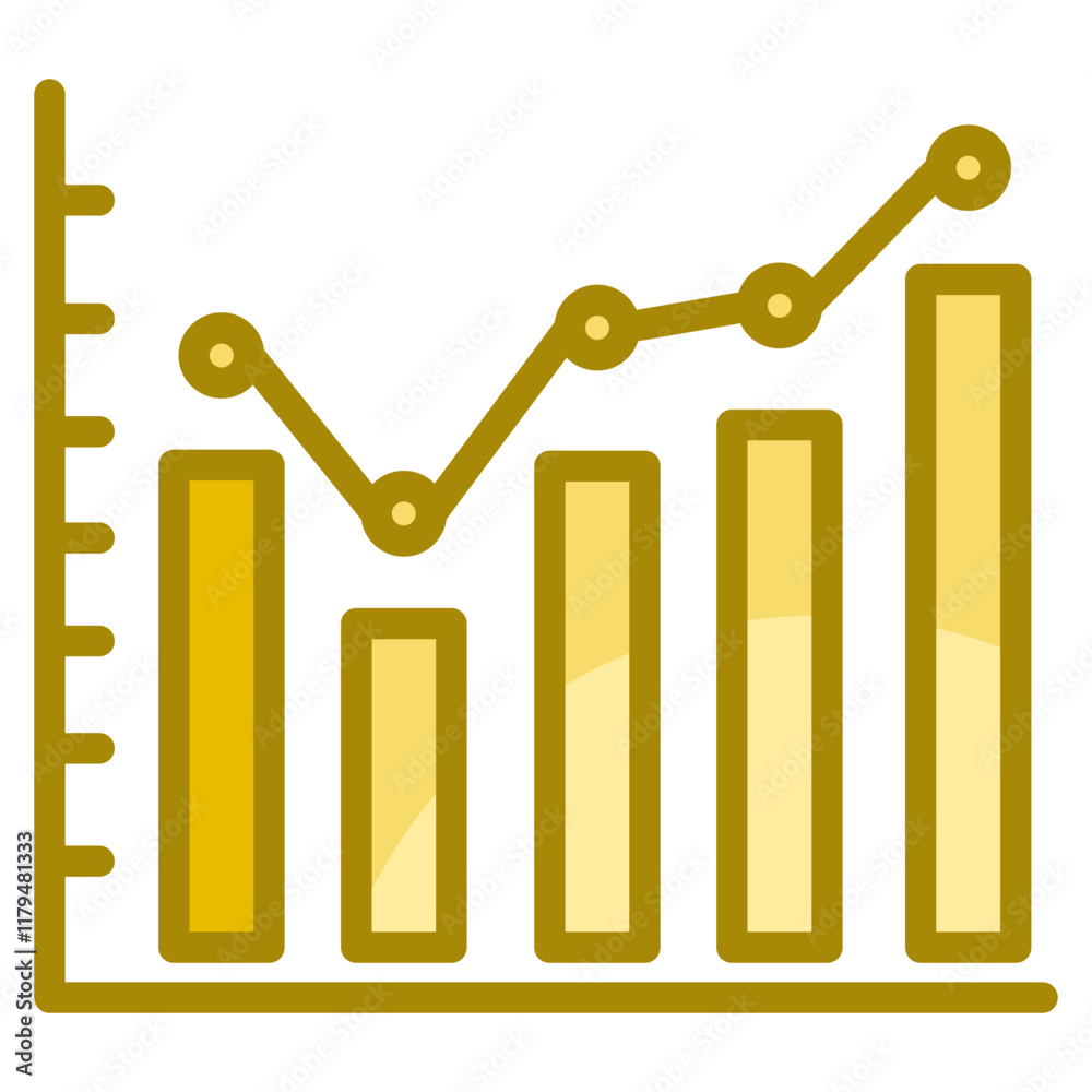 Line Chart  Icon Element For Design