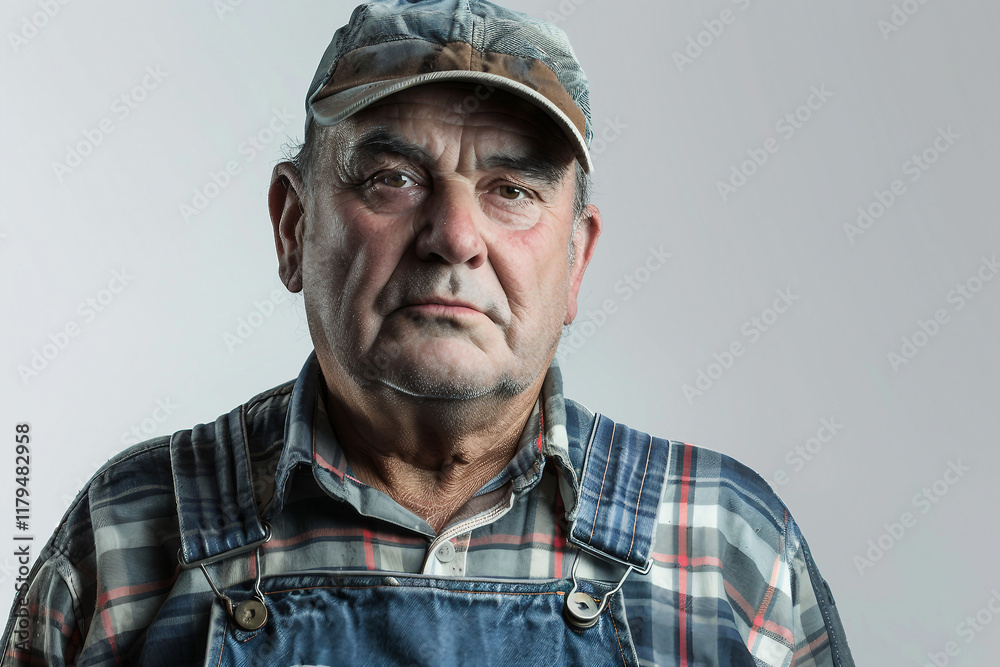 Generative AI Portrait of Male Farmer in Rural Environment with Agricultural Machines Ranch Harvesting Work Generative AI Portrait of Male Farmer in Rural Environment with Agricultural Machines Ranch Harvesting Work