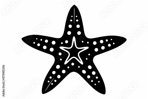 starfish black  silhouette vector
